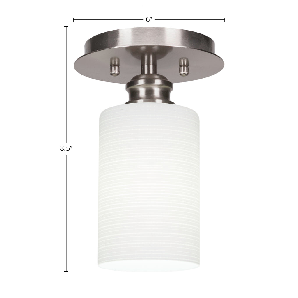 Edge One Light Semi-Flush Mount in Brushed Nickel with 4" White Matrix Shade