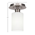 Edge One Light Semi-Flush Mount in Brushed Nickel with 4" White Matrix Shade