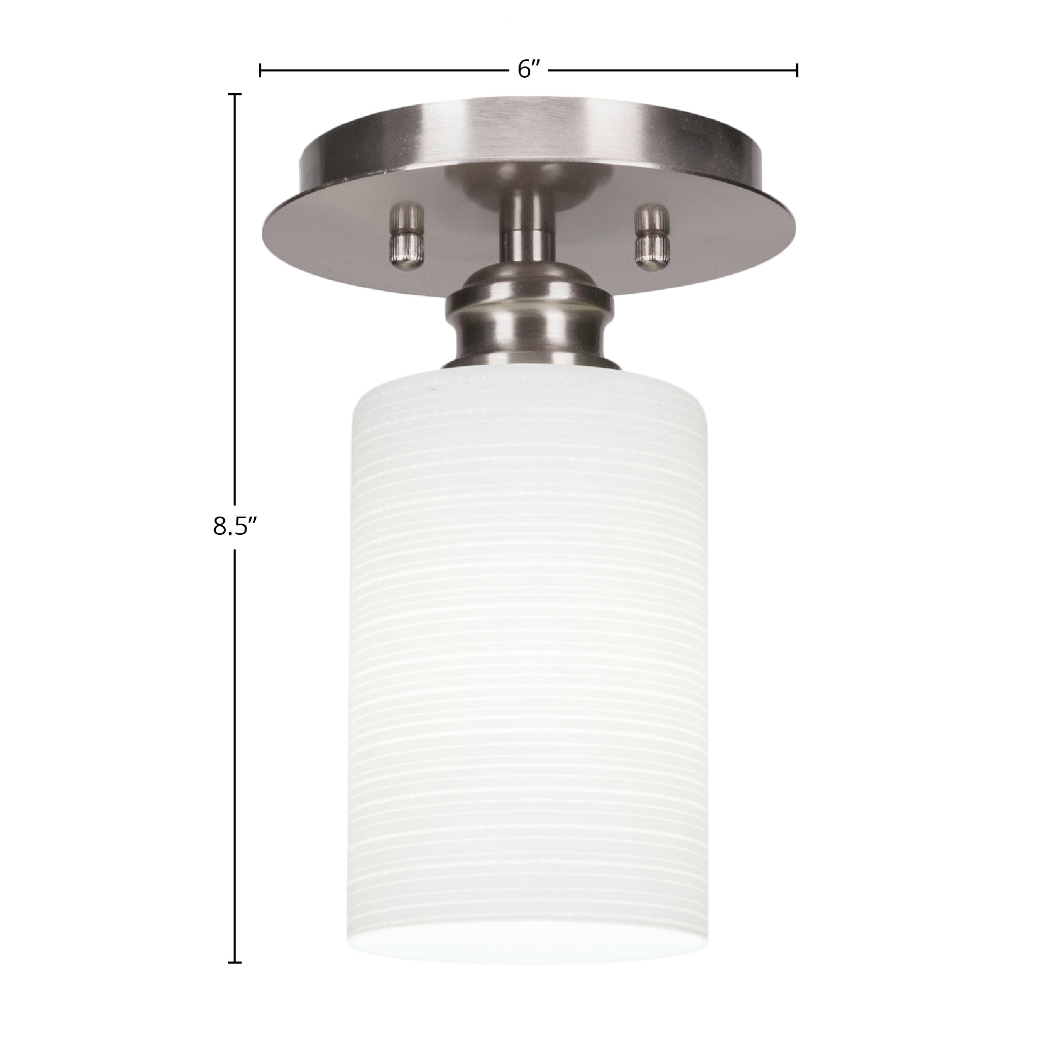 Edge One Light Semi-Flush Mount in Brushed Nickel with 4" White Matrix Shade