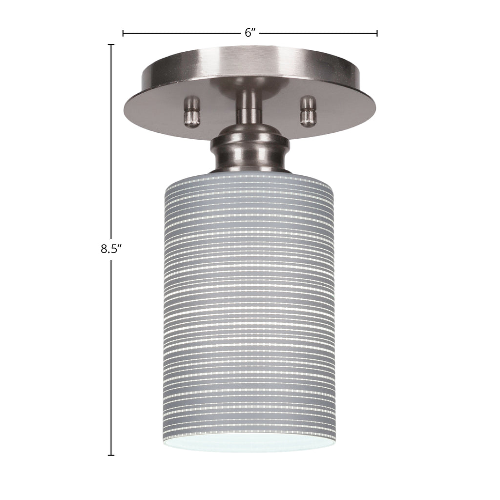 Edge One Light Semi-Flush Mount in Brushed Nickel with 4" Gray Matrix Shade
