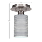 Edge One Light Semi-Flush Mount in Brushed Nickel with 4" Gray Matrix Shade