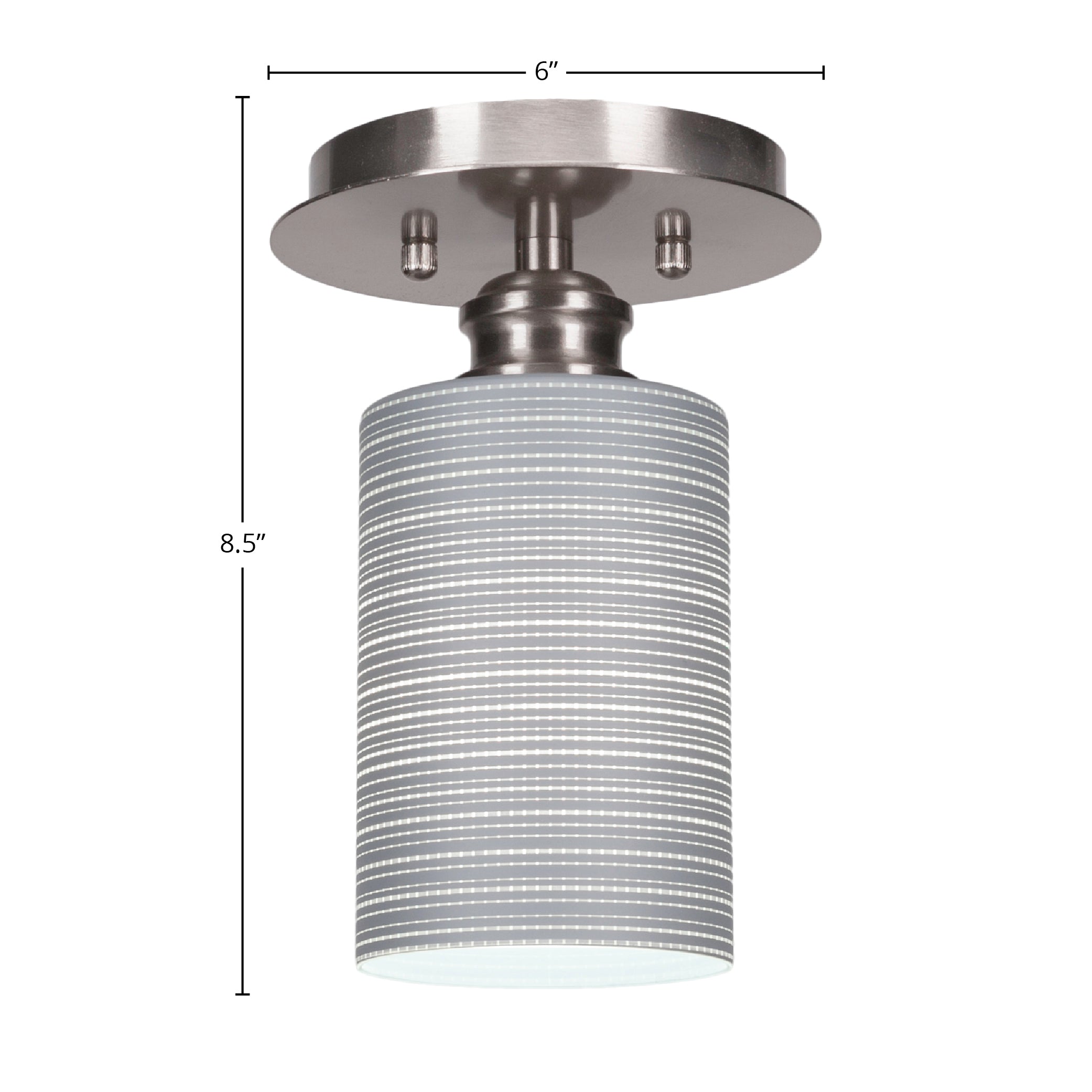 Edge One Light Semi-Flush Mount in Brushed Nickel with 4" Gray Matrix Shade