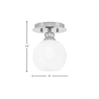 Edge One Light Semi-Flush Mount in Brushed Nickel with 5.75" White Marble Shade