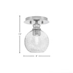 Edge One Light Semi-Flush Mount in Brushed Nickel with 5.75" Smoke Bubble Shade