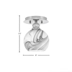 Edge One Light Semi-Flush Mount in Brushed Nickel with 5.75" Onyx Swirl Shade