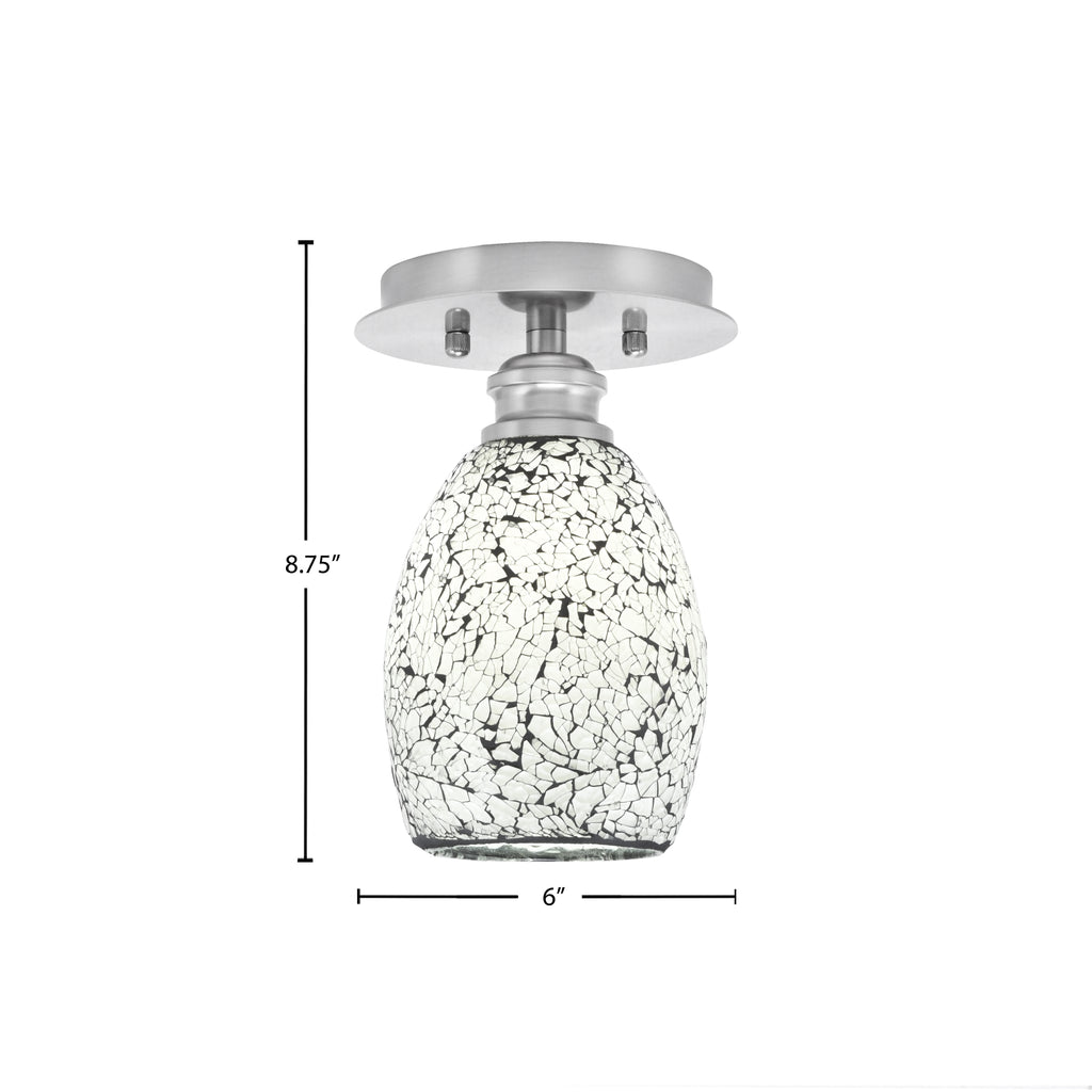 Edge One Light Semi-Flush Mount in Brushed Nickel with 5" Black Fusion Shade