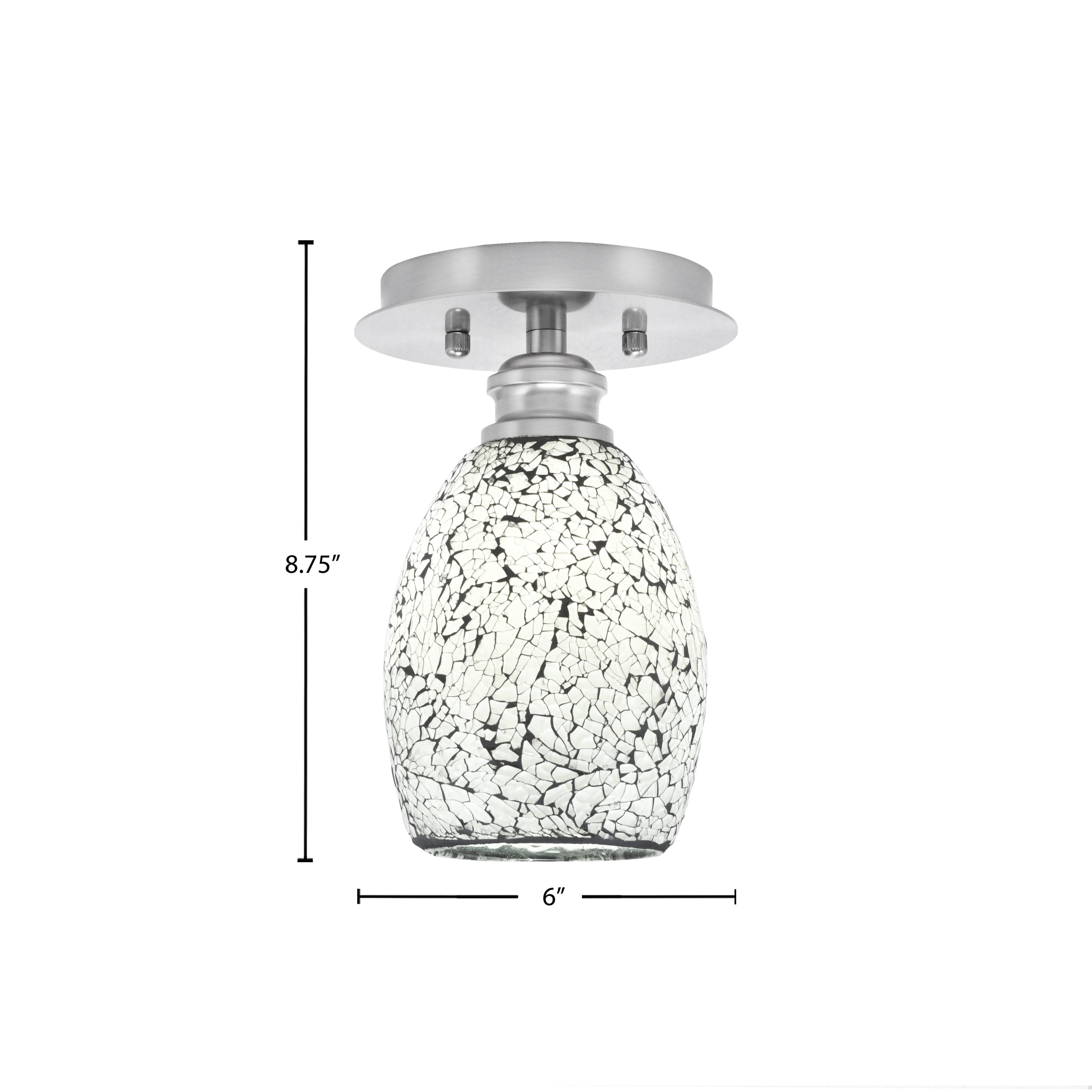 Edge One Light Semi-Flush Mount in Brushed Nickel with 5" Black Fusion Shade