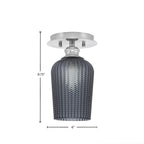 Edge One Light Semi-Flush Mount in Brushed Nickel with 5" Smoke Textured Shade