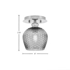 Edge One Light Semi-Flush Mount in Brushed Nickel with 6" Smoke Textured Shade