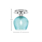 Edge One Light Semi-Flush Mount in Brushed Nickel with 6" Turquoise Textured Shade