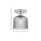 Edge One Light Semi-Flush Mount in Brushed Nickel with 6" Smoke Textured Shade