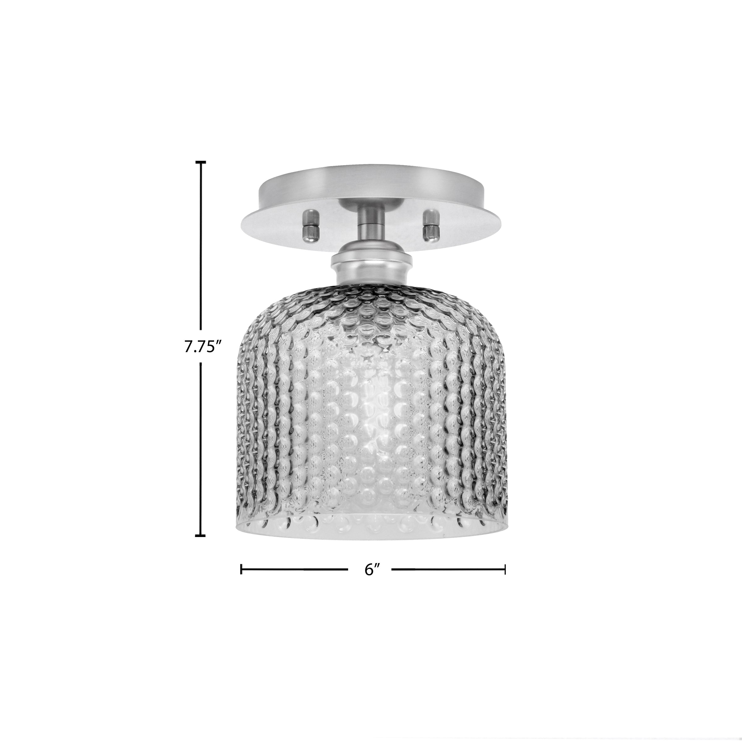 Edge One Light Semi-Flush Mount in Brushed Nickel with 6" Smoke Textured Shade