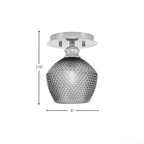 Edge One Light Semi-Flush Mount in Brushed Nickel with 6" Smoke Textured Shade