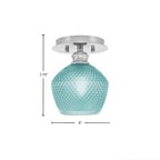 Edge One Light Semi-Flush Mount in Brushed Nickel with 6" Turquoise Textured Shade
