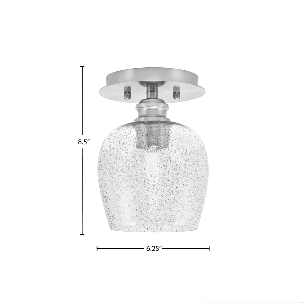 Edge One Light Semi-Flush Mount in Brushed Nickel with 6" Smoke Bubble Shade