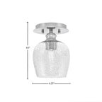 Edge One Light Semi-Flush Mount in Brushed Nickel with 6" Smoke Bubble Shade