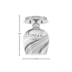 Edge One Light Semi-Flush Mount in Brushed Nickel with 6" Onyx Swirl Shade