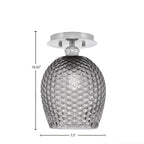 Edge One Light Semi-Flush Mount in Brushed Nickel with 7.5" Smoke Textured Shade
