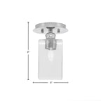 Edge One Light Semi-Flush Mount in Brushed Nickel with 4" Square Clear Bubble Shade