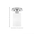 Edge One Light Semi-Flush Mount in Brushed Nickel with 4" Square White Muslin Shade