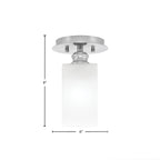Edge One Light Semi-Flush Mount in Brushed Nickel with 3.5" Square White Marble Shade