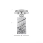 Edge One Light Semi-Flush Mount in Brushed Nickel with 3.5" Square Onyx Swirl Shade