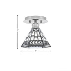 Edge One Light Semi-Flush Mount in Brushed Nickel with 7" Pewter Art Glass Shade