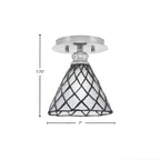 Edge One Light Semi-Flush Mount in Brushed Nickel with 7" Diamond Ice Art Glass Shade