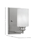 Edge One Light Wall Sconce in Brushed Nickel with 4" White Marble Shade