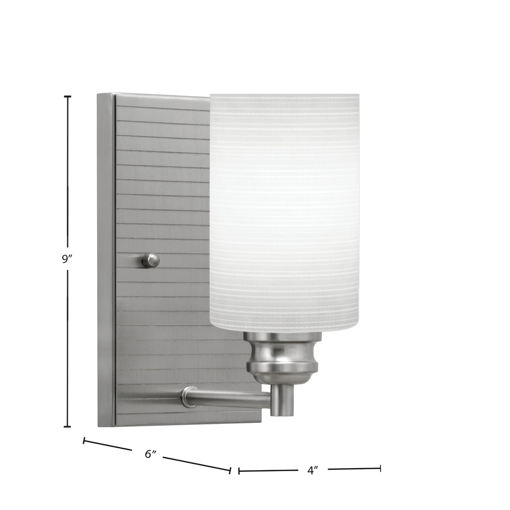 Edge One Light Wall Sconce in Brushed Nickel with 4" White Matrix Shade