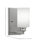 Edge One Light Wall Sconce in Brushed Nickel with 4" White Matrix Shade