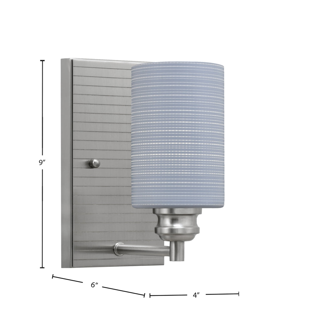 Edge One Light Wall Sconce in Brushed Nickel with 4" Gray Matrix Shade