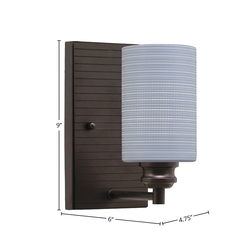 Edge One Light Wall Sconce in Espresso with 4" Gray Matrix Shade