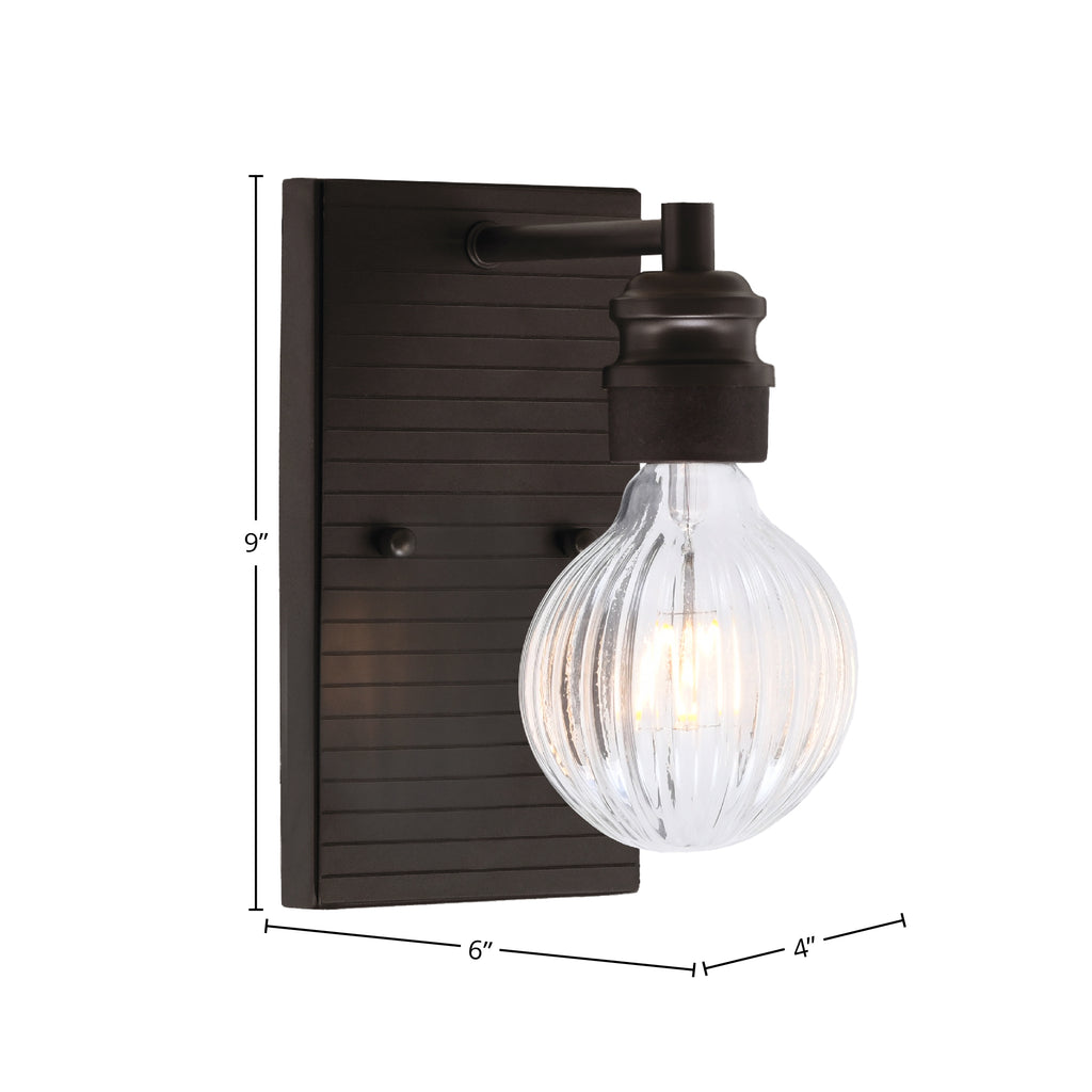 Edge LED Wall Sconce in Espresso with 4" LED Bulb Shade