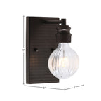 Edge LED Wall Sconce in Espresso with 4" LED Bulb Shade