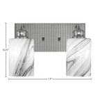 Edge Two Light Bath Bar in Brushed Nickel with 4" Onyx Swirl Shade