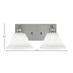 Edge Two Light Bath Bar in Brushed Nickel with 7" White Muslin Shade