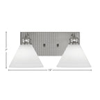Edge Two Light Bath Bar in Brushed Nickel with 7" White Muslin Shade