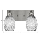 Edge Two Light Bath Bar in Brushed Nickel with 5" Black Fusion Shade