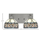 Edge Two Light Bath Bar in Brushed Nickel with 7" Royal Merlot Art Glass Shade