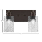 Edge Two Light Bath Bar in Espresso with 4" Smoke Bubble Shade