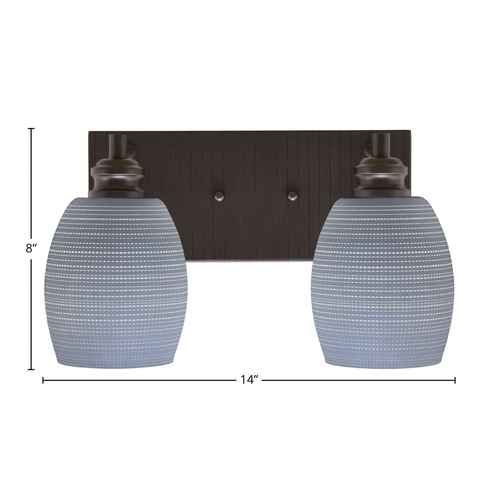 Edge Two Light Bath Bar in Espresso with 5" Gray Matrix Shade
