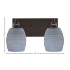 Edge Two Light Bath Bar in Espresso with 5" Gray Matrix Shade