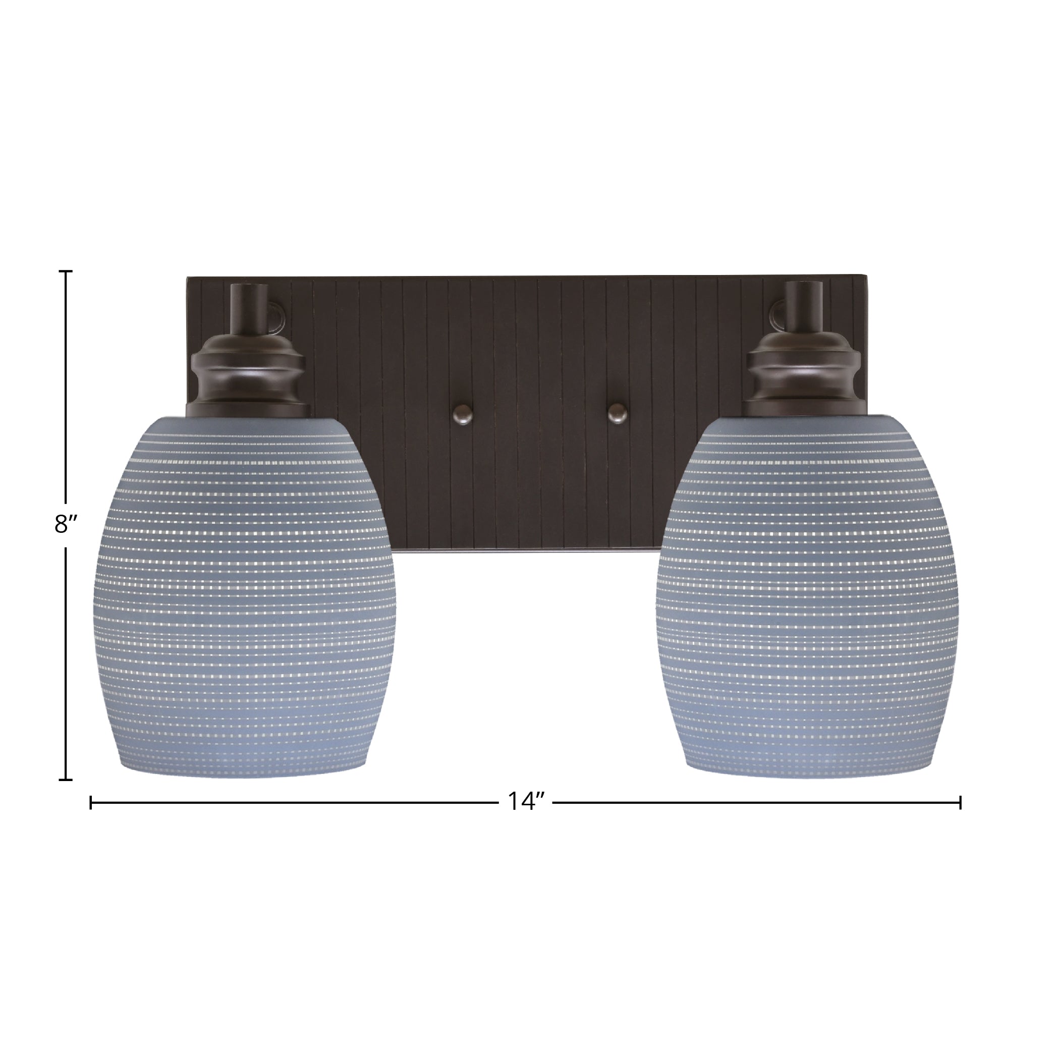 Edge Two Light Bath Bar in Espresso with 5" Gray Matrix Shade
