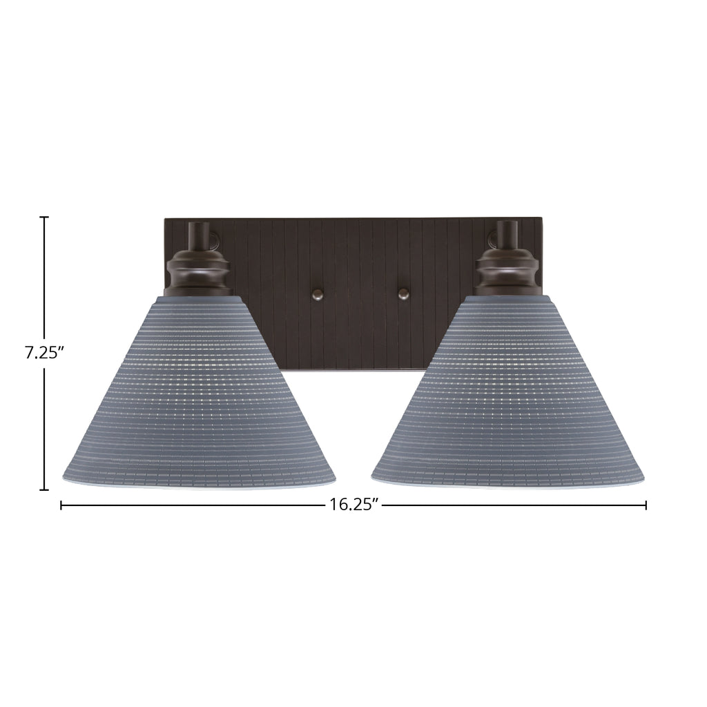 Edge Two Light Bath Bar in Espresso with 7" Gray Matrix Shade
