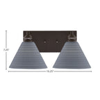 Edge Two Light Bath Bar in Espresso with 7" Gray Matrix Shade