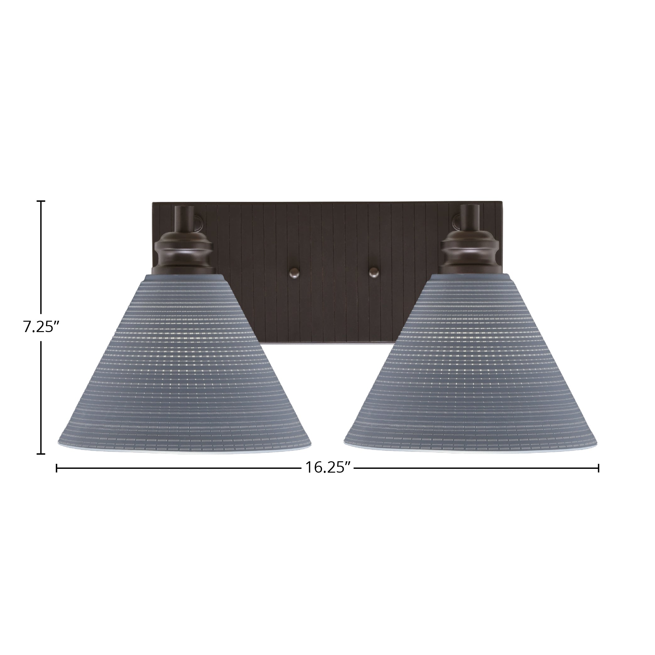 Edge Two Light Bath Bar in Espresso with 7" Gray Matrix Shade