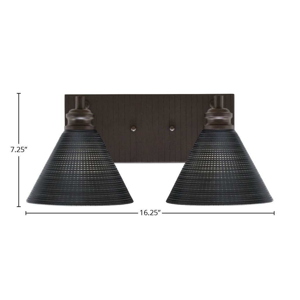 Edge Two Light Bath Bar in Espresso with 7" Black Matrix Shade