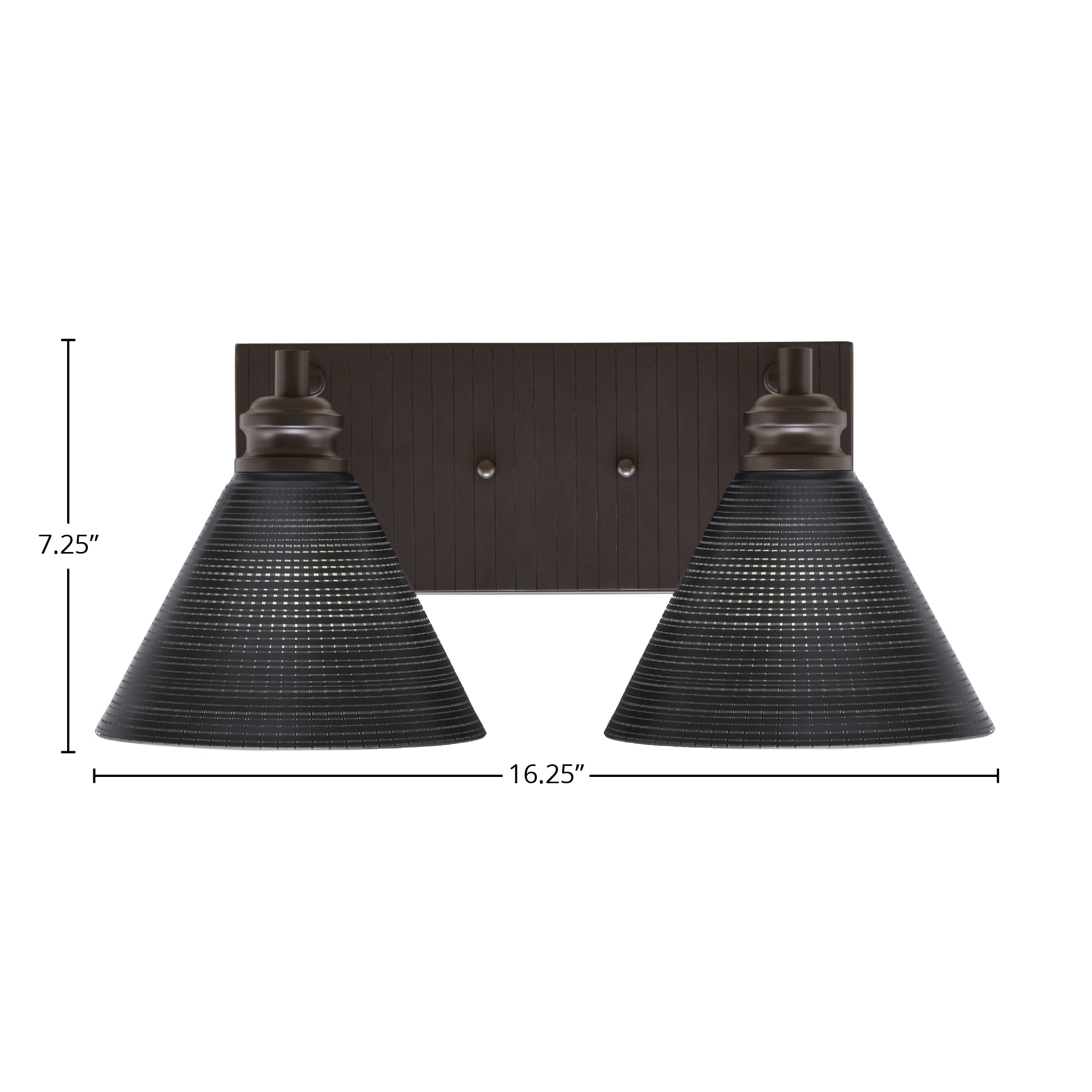 Edge Two Light Bath Bar in Espresso with 7" Black Matrix Shade