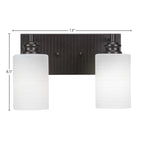 Edge Two Light Bath Bar in Espresso with 4" White Matrix Shade